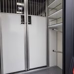 Stephex STX 3.5t horse area with stallion partitions and saddle poles